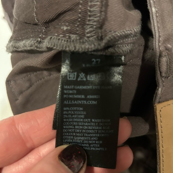 ALL SAINTS MAST GRAY JEANS SIZE 28 LIKE NEW - Picture 6 of 8